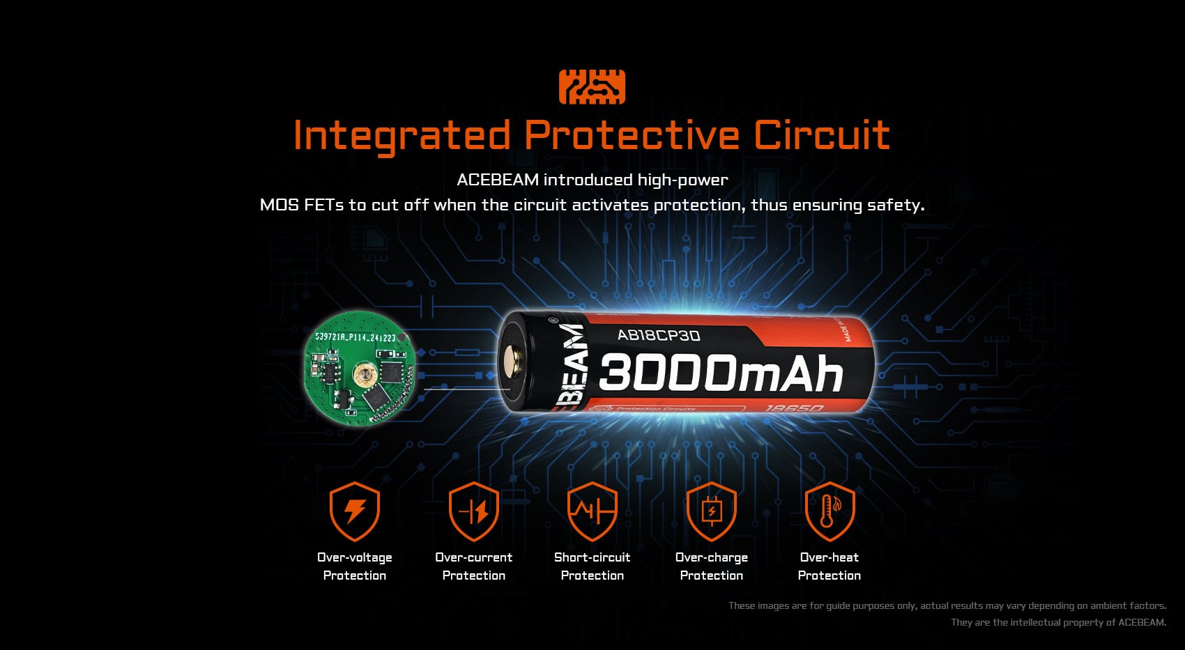 battery with integrated protective circuit