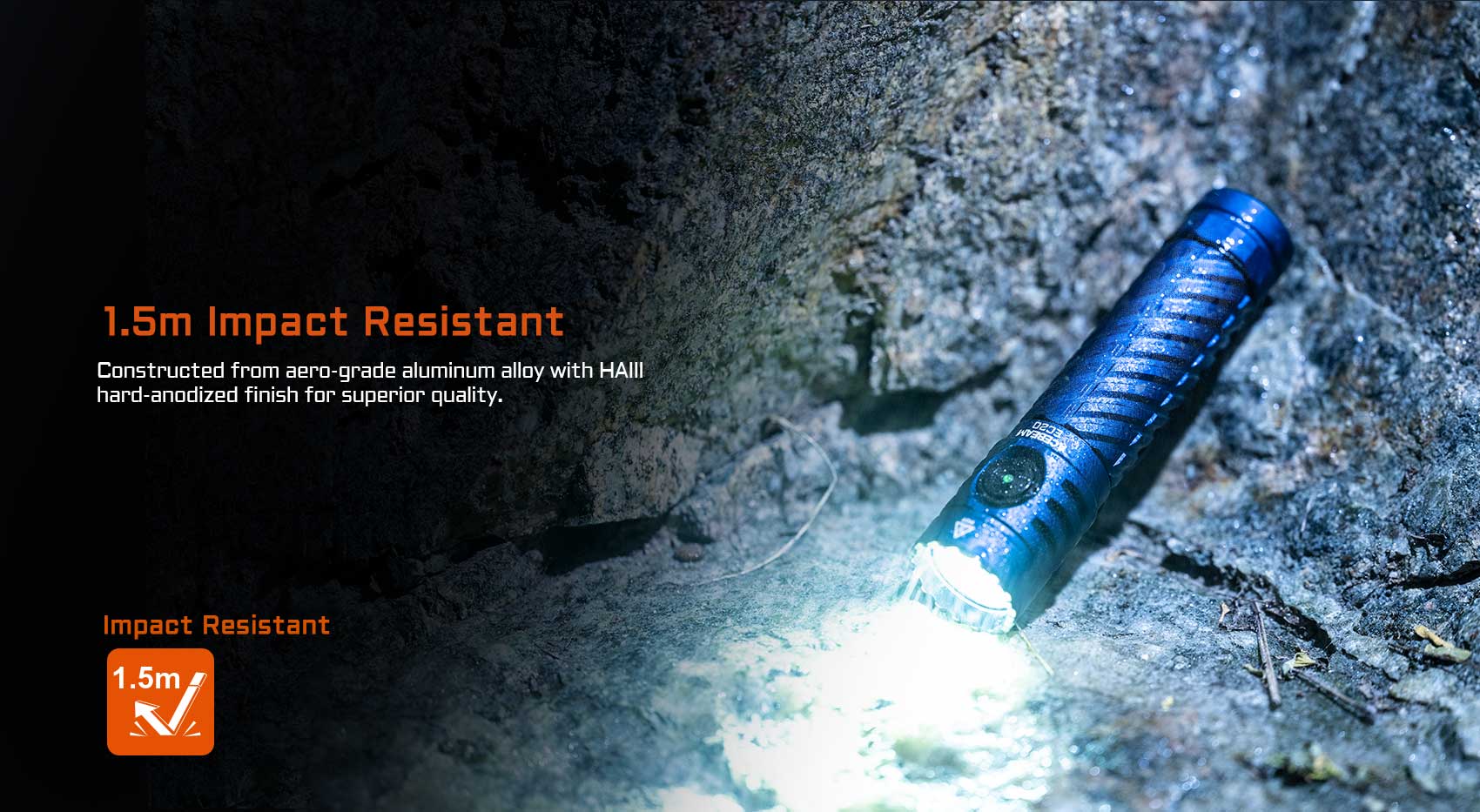 1.5m impact resistant EDC flashlight