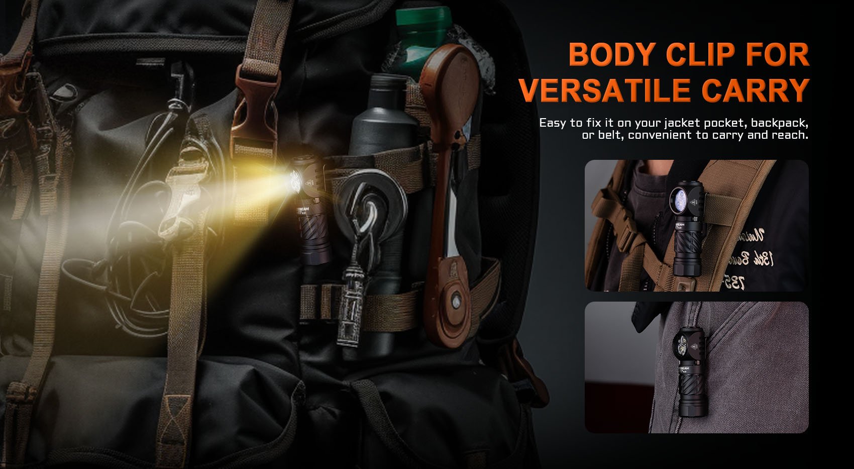 body clip for hand free use