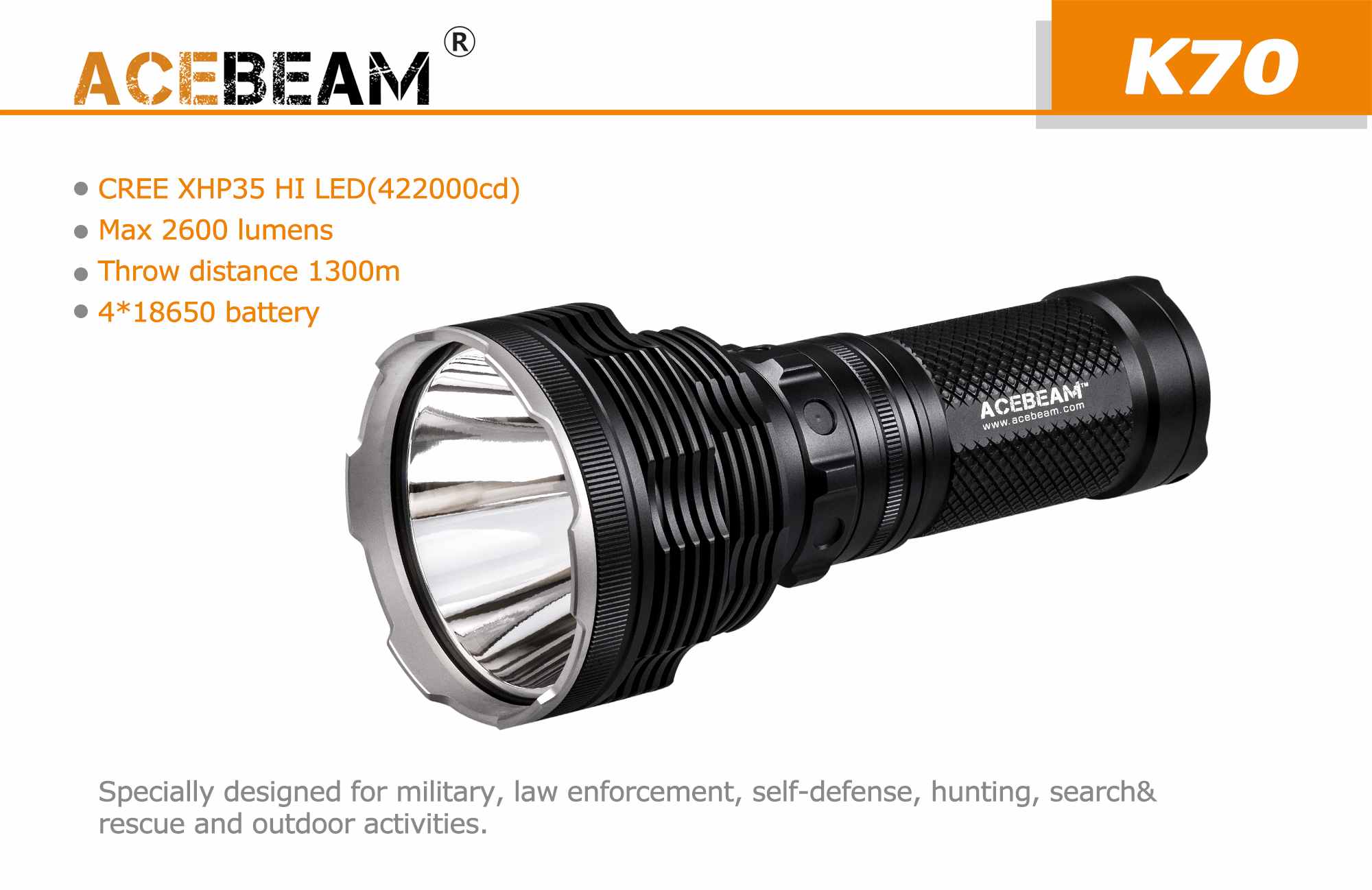 Acebeam E75 High-Performance Flashlight