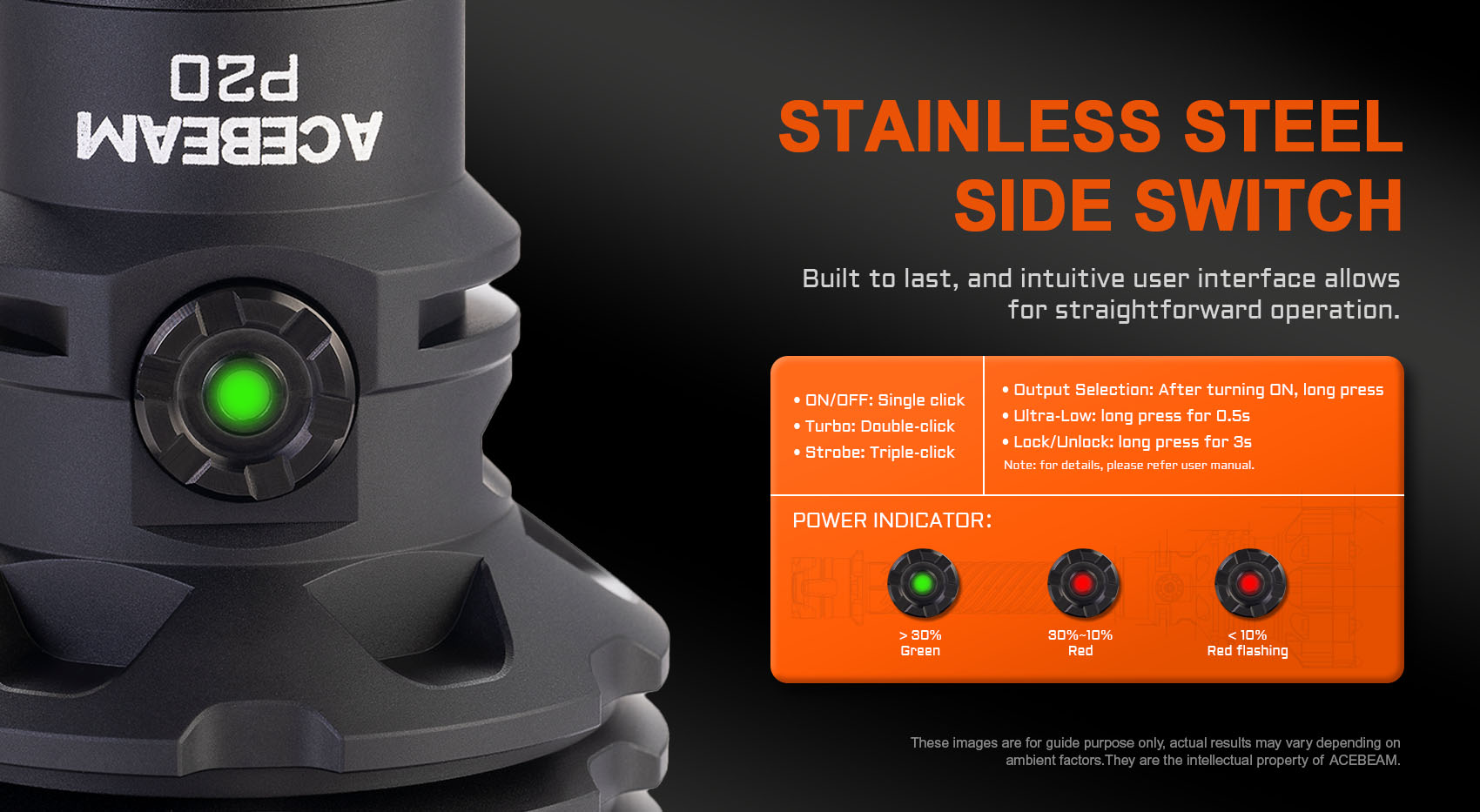 stainless steel side switch