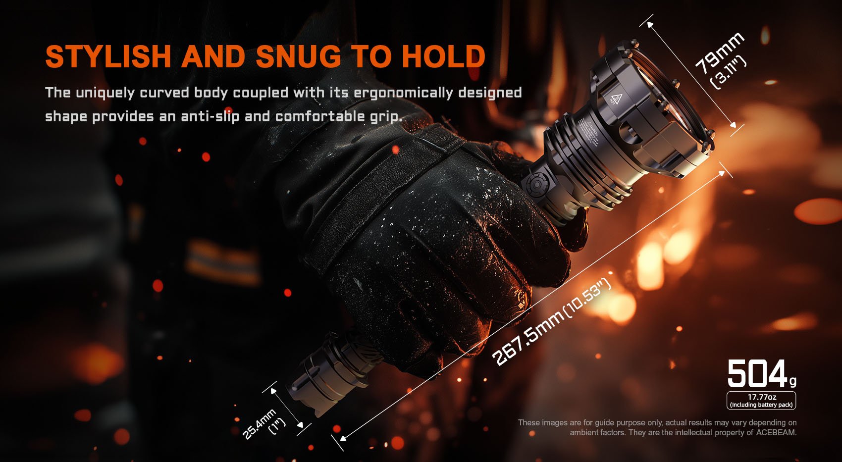 snug to hold flashlight