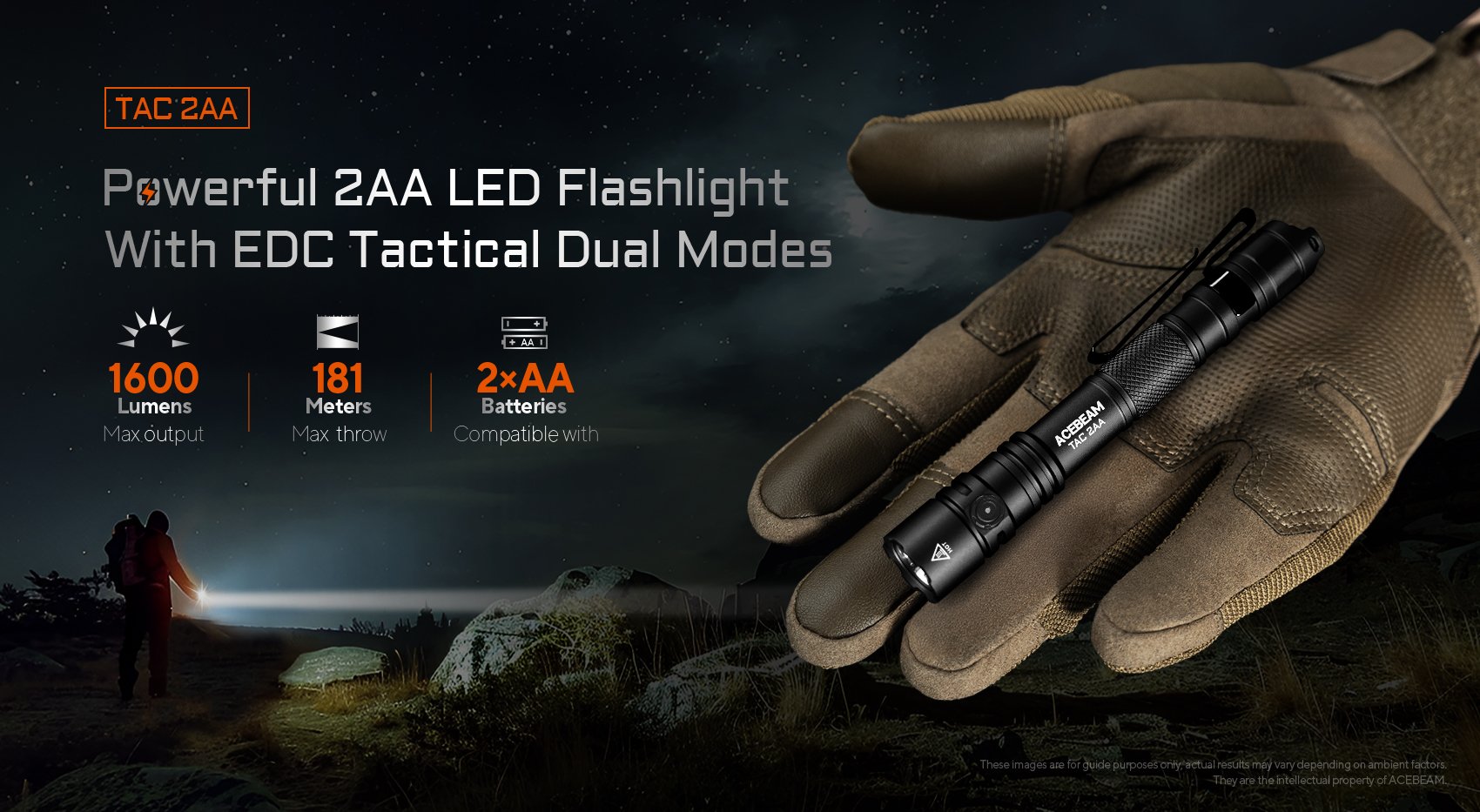 Tactical 2AA Flashlight