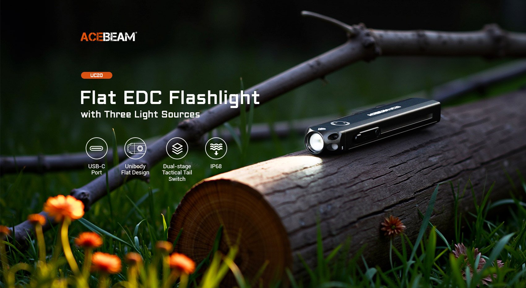 flat EDC flashlight