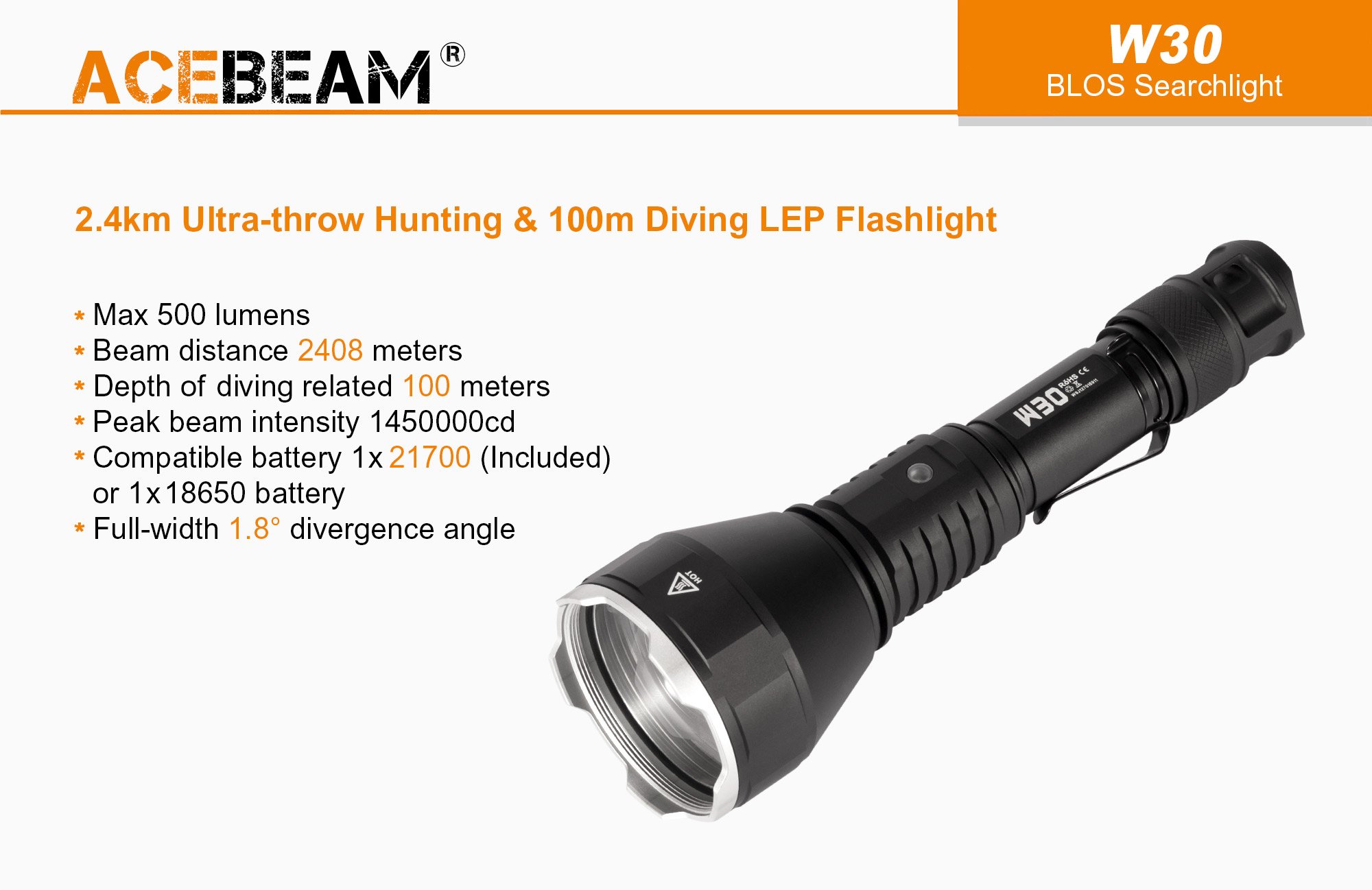 converteerbaar Verplaatsing Altijd W30 White Laser Lights|AceBeam® Official Store | Flashlights, Tactical  Lights