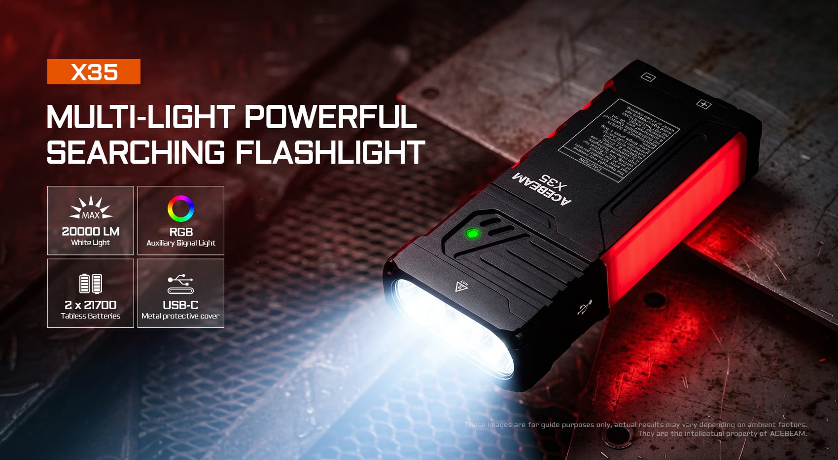 X35 Multi-Light Powerful Searching Flashlight|Acebeam® Official