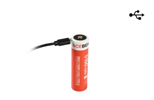 Picture of 21700 Li-ion USB-C Rechargeable Battery-5100mAh