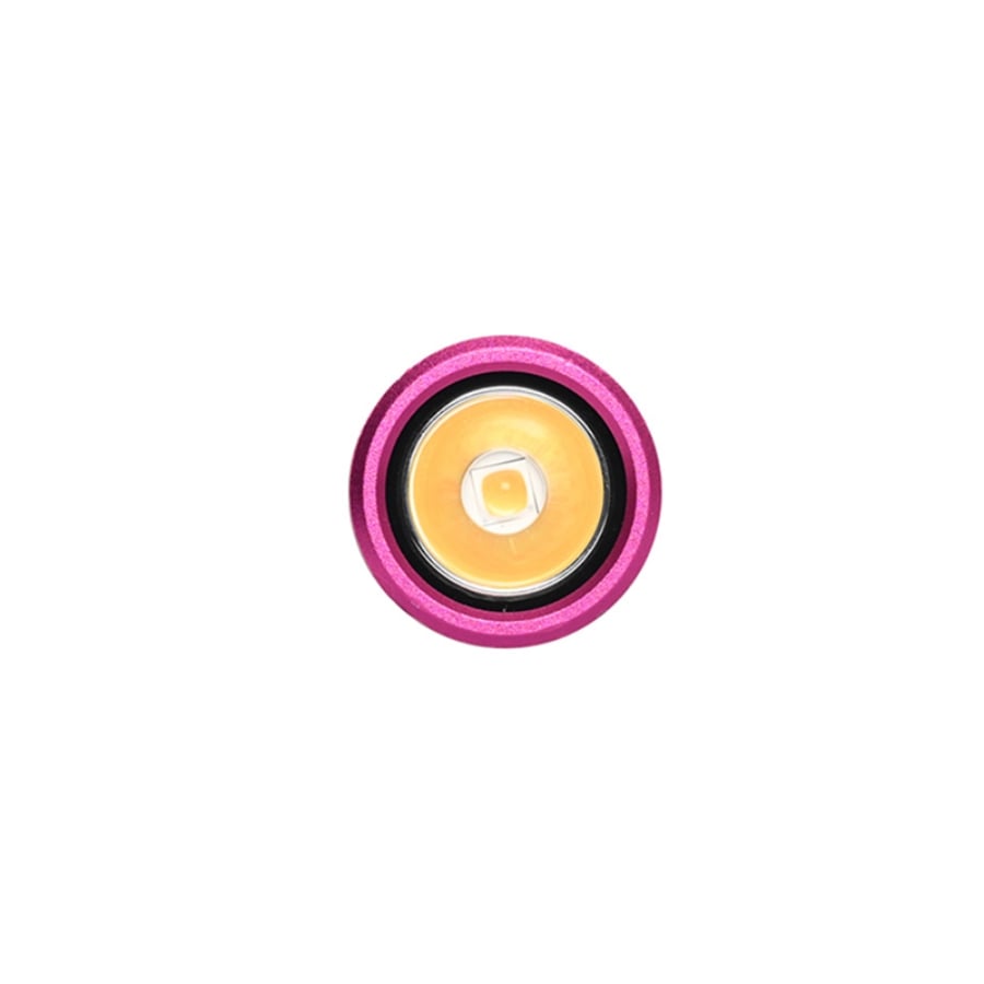 ACEBEAM Pokelit 2AA National Breast Cancer Pink Flashlight - Front Bezel and Lens Close-up