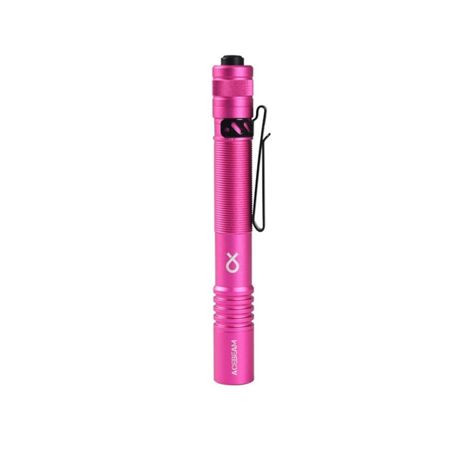 ACEBEAM Pokelit 2AA National Breast Cancer Pink Flashlight - Slim Penlight Profile with Clip