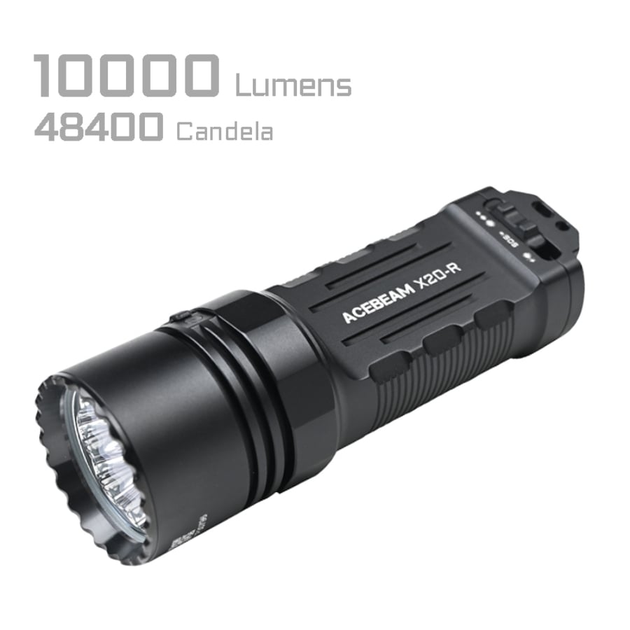 ACEBEAM X20-R High Output Tactical Flashlight with Three Modes - High Power Flashlight