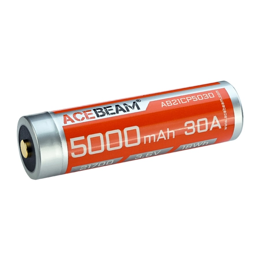 ACEBEAM 21700 5000mAh Tabless High-Drain Rechargeable Li-ion Batteries - Tabless Battery