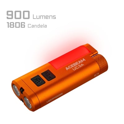 Acebeam UC3A Compact Multi-Color EDC Flashlight 900 Lumens Orange