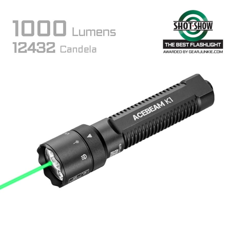 ACEBEAM K1 EDC Flashlight with Three Light Sources - Green Beam Flashlight