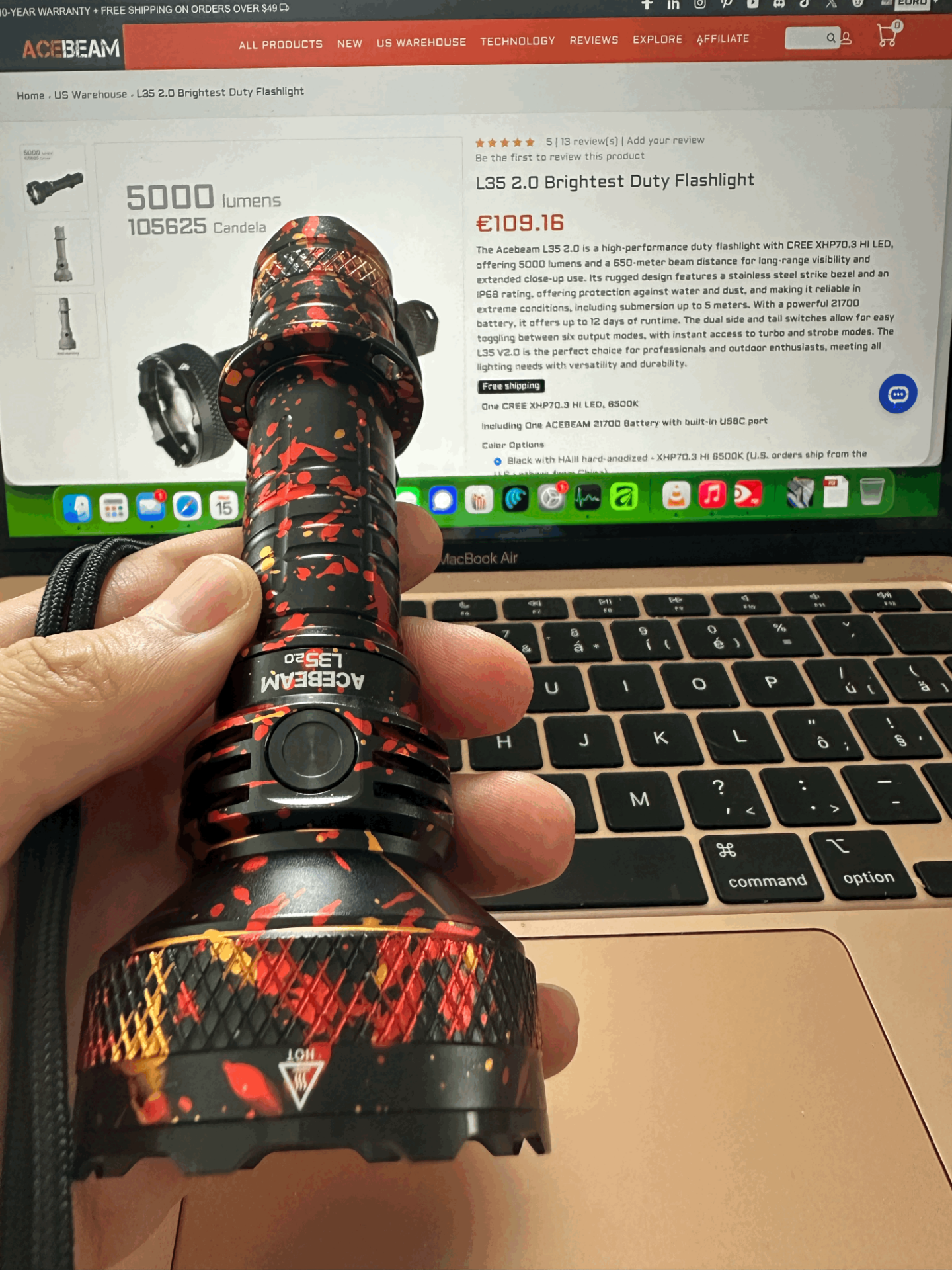 ACEBEAM L35 2.0 Brightest Duty Flashlight $114.90