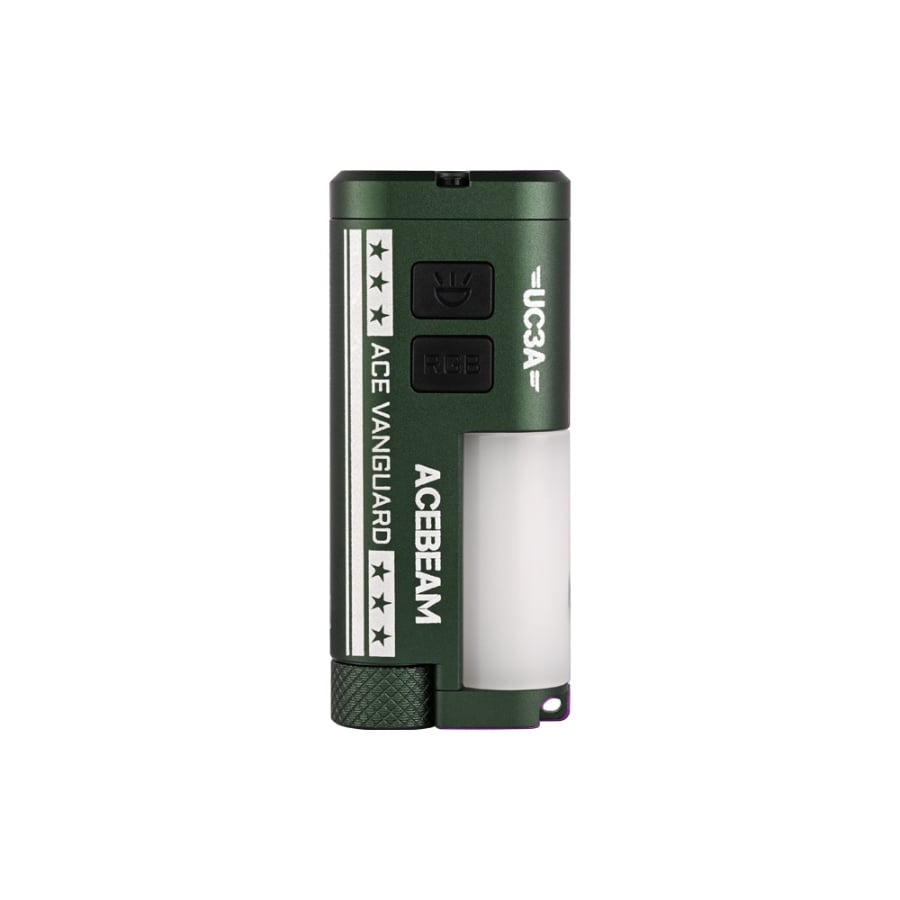Acebeam UC3A Vanguard Racing Series Dual Fuel AAA EDC Flashlight in Grid Green