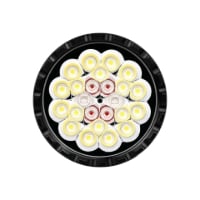 Acebeam X80GT 3 multi-light-source flashlight head with 18 white LEDs, 4 red LEDs, and 2 UV LEDs