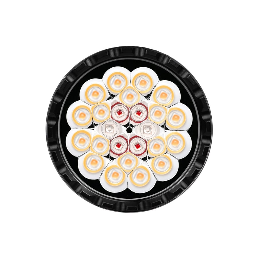Acebeam X80GT 3 519A Head with 18 Nichia high-CRI LEDs, 4 red LEDs, and 2 UV LEDs