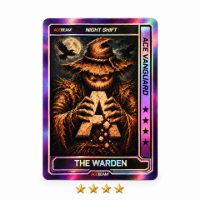 ACEBEAM ACEBEAM UC25 Night Shift Halloween Limited Collector's Set - ACE Vanguard The Warden Halloween collector card, scarecrow artwork with glowing eyes and holographic foil border
