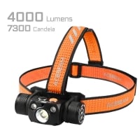 ACEBEAM H30 4000 lumens rechargeable headlamp with orange headband and 21700 battery